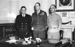Lt. Cmdr. Charles “Chick” Parsons, General MacArthur, and Captain Charles M. Smith in MacArthur’s of
